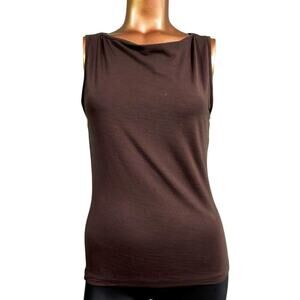 Sisley Tapered Sleeveless Top,‎ Brown, Size M